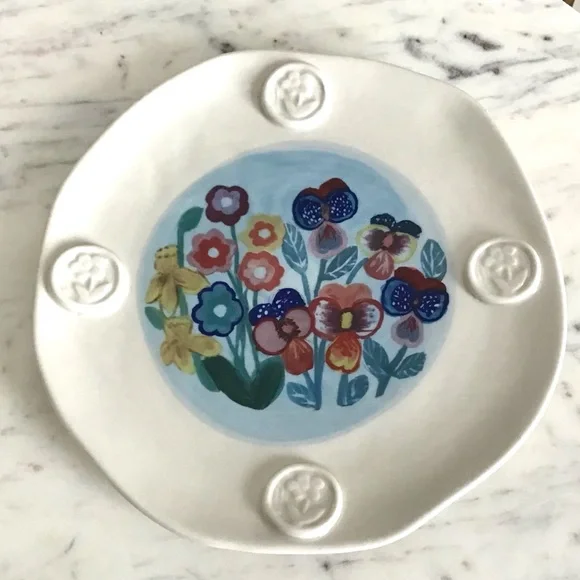 Anthropologie Francesca Kaye Handpainted Glazed Plate New In Box - Picture 6 of 10